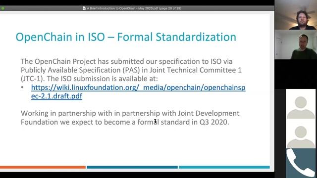 OpenChain Introduction @ NTIA Software Bill of Materials Framing Group (ntia-sbom-framing) смотреть онлайн