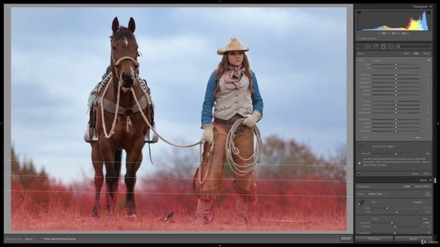 18-42 - Редактирование портрета женщины и ее лошади Adobe Lightroom Classic смотреть онлайн
