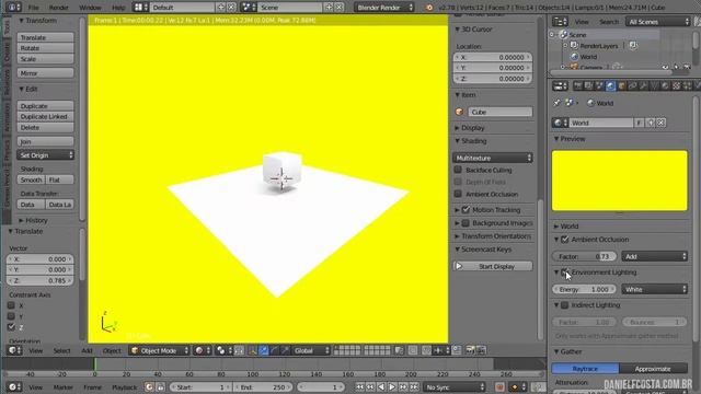 25 - Tutorial Blender Iniciante em Português - Mundo e Ambient Occlusion смотреть онлайн