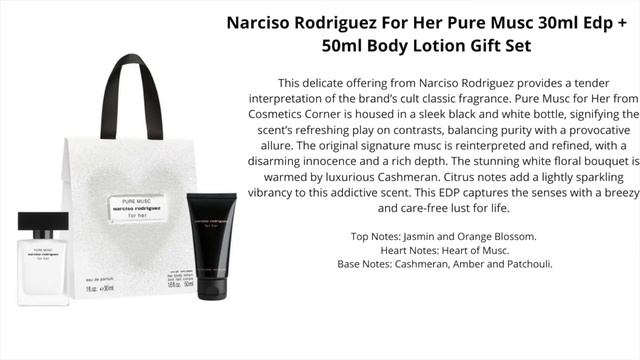 Narciso Rodriguez For Her Pure Musc 30ml Edp + 50ml Body Lotion Gift Set