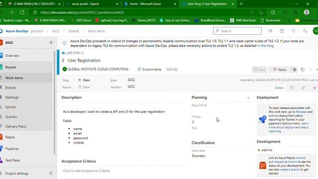 ADO stands for Azure DevOps | Sprint Board and User Stories | Tasks | Developers | IT - Part 1 смотреть онлайн