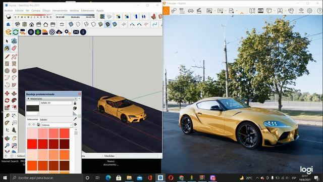Timelapse SKETCHUP / ENSCAPE (Tutorial Enscape) RENDER REALISTA DE 0 A 100. AUTO смотреть онлайн