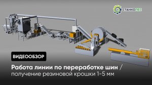 Производственная линия переработки шин / видеообзор