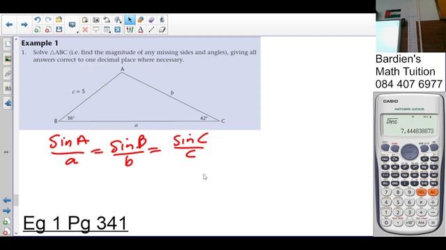 Gr 11 Sin, cos Area rule L3 Ex 10. (Sin Rule) смотреть онлайн