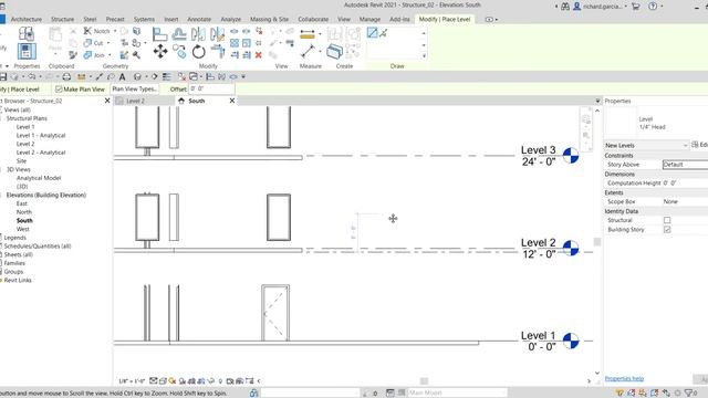 REVIT STRUCTURE 2021 - STEP BY STEP TUTORIAL 2 - CREATING LEVELS смотреть онлайн