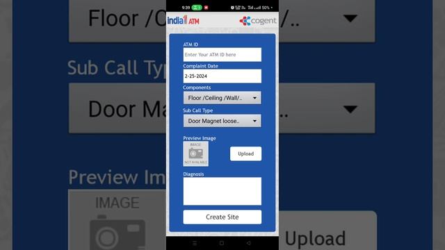 India 1 ATM Synergy App Call Log Process For  Tis Work- Light And Door,other Issue Of Atm Room