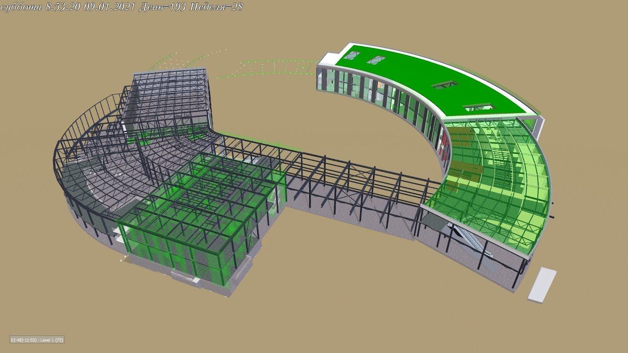 4D-моделирование строительства НТШ (BIM 4D Construction Simulation) смотреть онлайн
