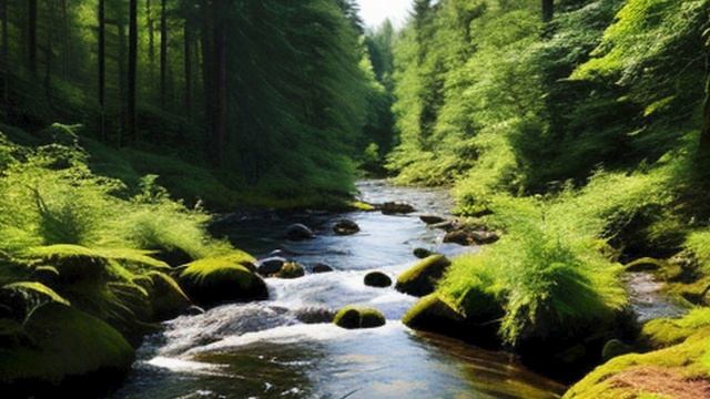 Звук реки в лесу. Естественный шум воды. Звуки природы