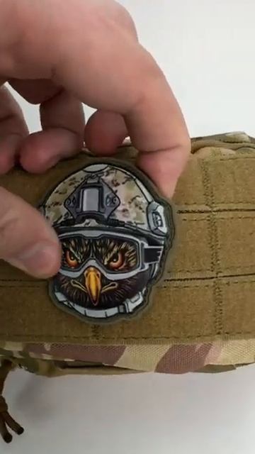 Шеврон на липучке патч орел в каске пвх