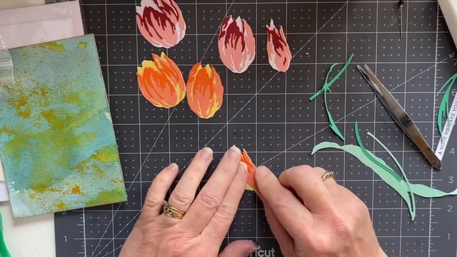 Tulip die card with smooshed background смотреть онлайн