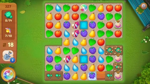 Gardenscapes Level 327 Walkthrough "No Boosters Used" смотреть онлайн