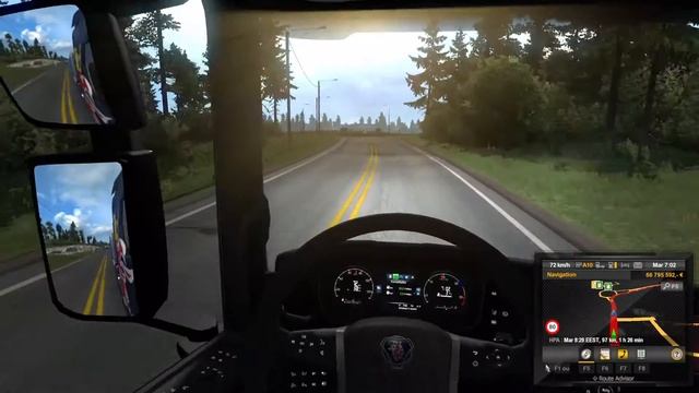 Euro Truck Simulator 2 une petite balade dans les paysage balte смотреть онлайн