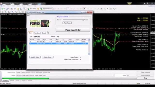 Simple Forex Tester - MT4 Platform Strategy Tester
