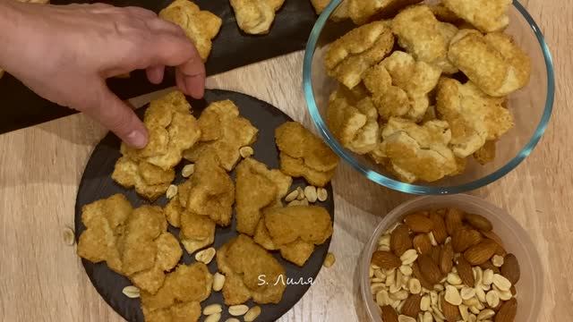 Простое творожное печенье с ореховым ароматом. смотреть онлайн