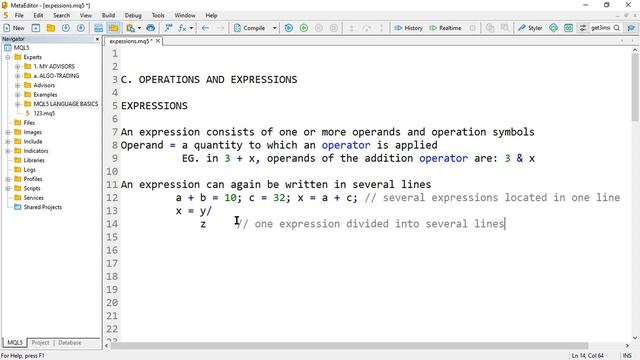 FREE Forex MT5/MQL5 Coding TUTORIALS to create your own EA/BOT - OPERATORS - Expressions - PART 93 смотреть онлайн