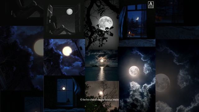 Chand chupa badal mein 💕🌙☁️| Chand chupa badal mein whatsapp status 🌸| Hindi song whatsapp status🎧