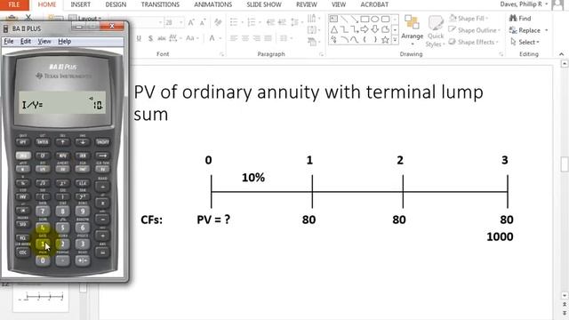 BA II Plus PV of ordinary annuity with terminal lump sum смотреть онлайн