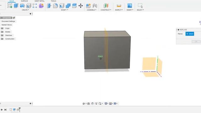 create a construction plane using midplane in fusion 360 смотреть онлайн