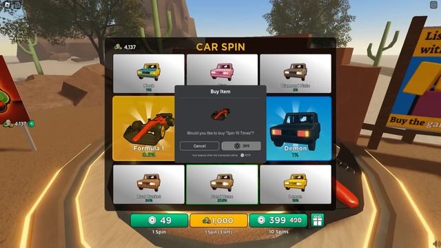 ТРАЧУ РОБУКСЫ, ЧТОБЫ ПОЛУЧИТЬ ФОРМУЛУ-1 В ROBLOX A DUSTY TRIP смотреть онлайн