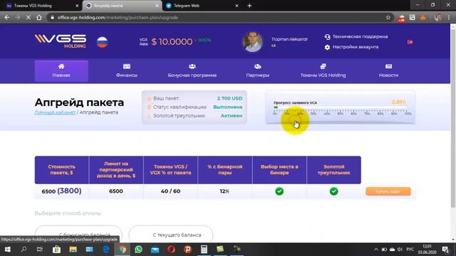 VGS Holding апгрейд пакета смотреть онлайн