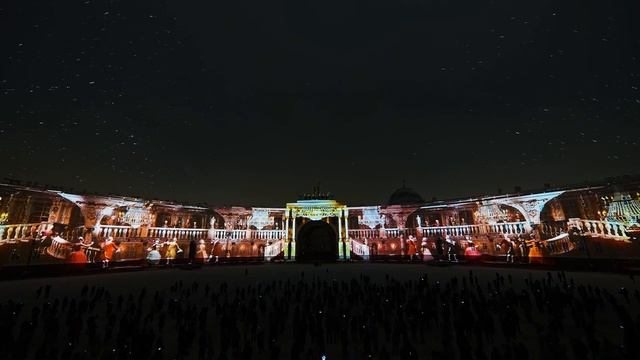 Мультимедийное шоу на Дворцовой площади в честь 320-летия Санкт-Петербурга смотреть онлайн