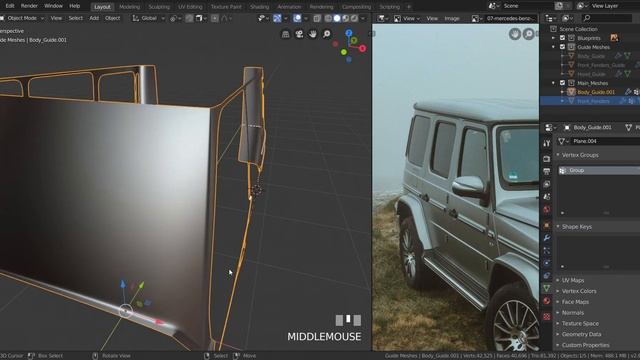 Blender 2.8 Car Modeling Turtorial - Part 13 (Still The Fixed Frame)