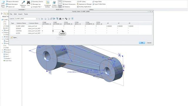 Lesson 7 pt3 Clamp Arm Family Table PTC Creo Parametric 3.0 смотреть онлайн