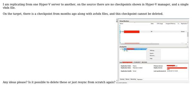 Hyper-V replication - avhdx files and checkpoints on replica target, but none on source смотреть онлайн