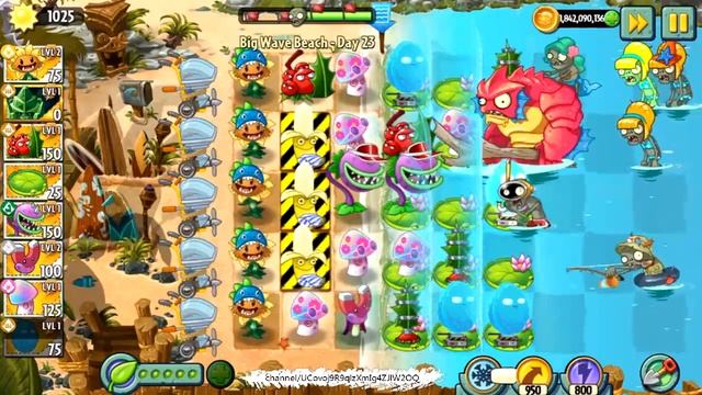Plants vs Zombies 2 Big Wave Beach Day 23 Walkthrough LeveliOS смотреть онлайн