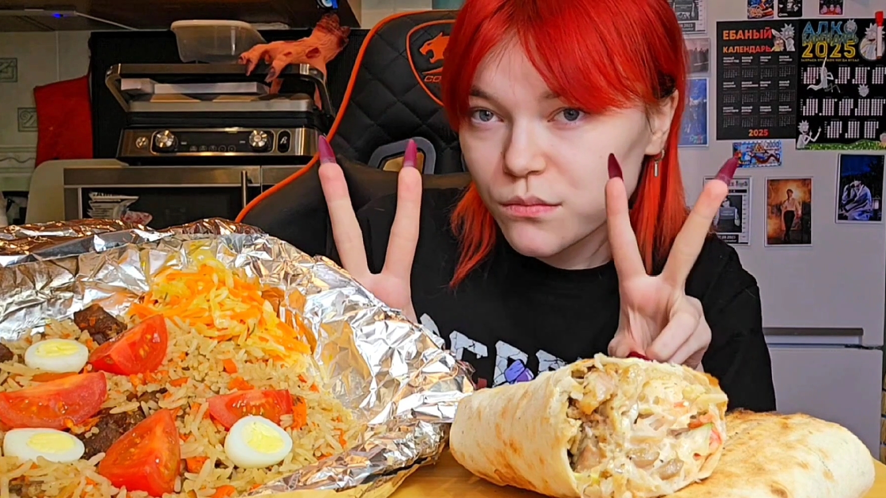 Мукбанг | Шаурма на дровах и Плов | Обжор Асмр смотреть онлайн