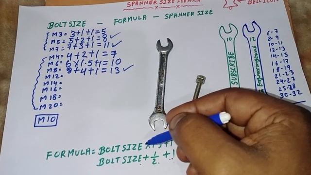 bolt and spanner size calculation / बोल्ट में कितने नंबर का पाना लगेगा कैसे पता करें #mechanical смотреть онлайн