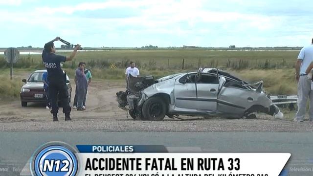 CANAL 12 T.LAUQUEN - INFO Accidente Fatal Ruta 33