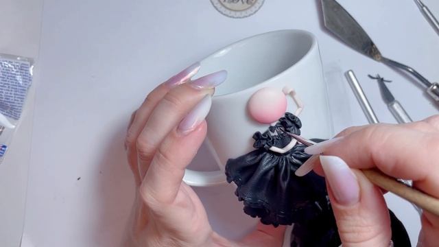 Wednesday Polymer Clay Doll Mug | FULL TUTORIAL - Clay Craft Idea смотреть онлайн