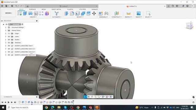 Autodesk Fusion 360 Tutorial : How to make a Bevel gear motion ? || By Devendra смотреть онлайн
