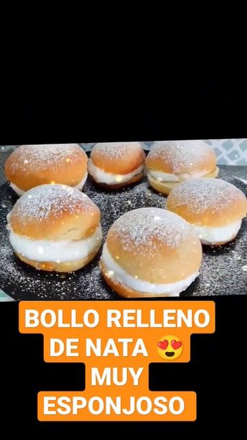 RECETA FÁCIL Y RÁPIDA DE BOLLO EXTRA ESPONJOSOS RELLENOS DE NATA 😍🌎💞#shorts