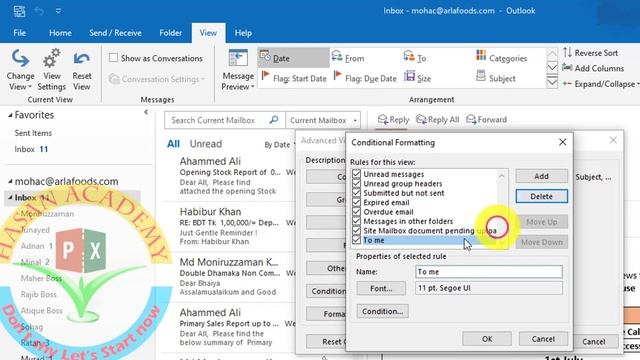 How to Highlight Important Email Messages with Conditional Formatting in Microsoft outlook | Bangla смотреть онлайн