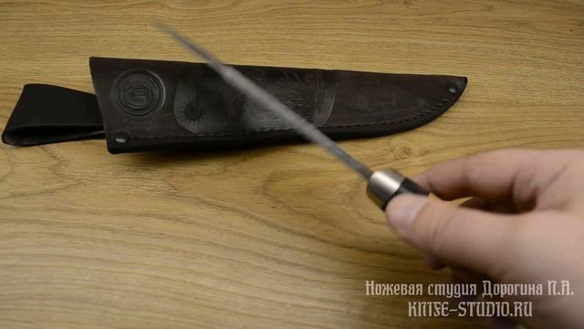 Нож из дамасской стали "Вожак" с рукоятью из бересты и граба видео смотреть онлайн