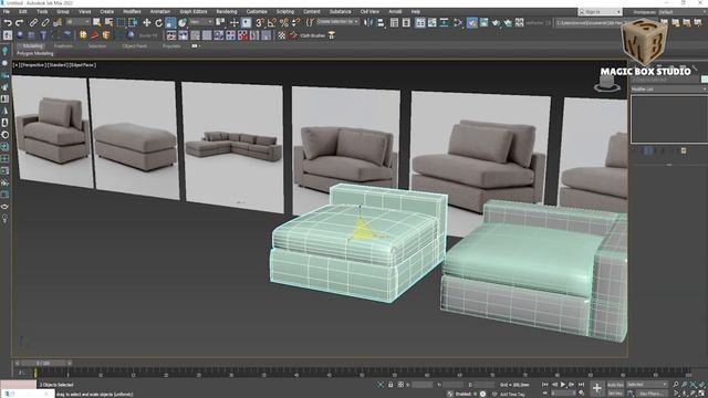 3DS MAX sofa bloor contemporary modeling ǀ Part I смотреть онлайн