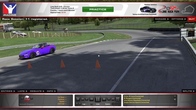 IRacing Time. Production Car @ Pontiac Soltice @ Lime Rock Chicane  Week END