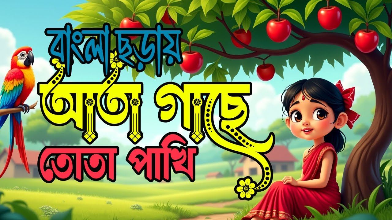 বাংলা ছড়ায় | আতা গাছে তোতা পাখি  | বাংলা শিশুতোষ গান  | Kids Rhymes | 3D Animation