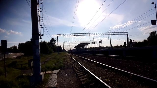 ЭП2Д-0103 "РЭКС" Можайск-Москва с приветливой бригадой по станции Петелино. смотреть онлайн