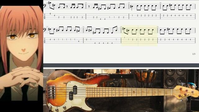 Backingtrack chainsaw man ED 7 Ano - Chu, Tayousei Bass tab (no vocal no BASS) смотреть онлайн