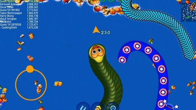Magic a Slither Snake vs Giant Worms #49 - WormsZone.io Best Gameplay смотреть онлайн