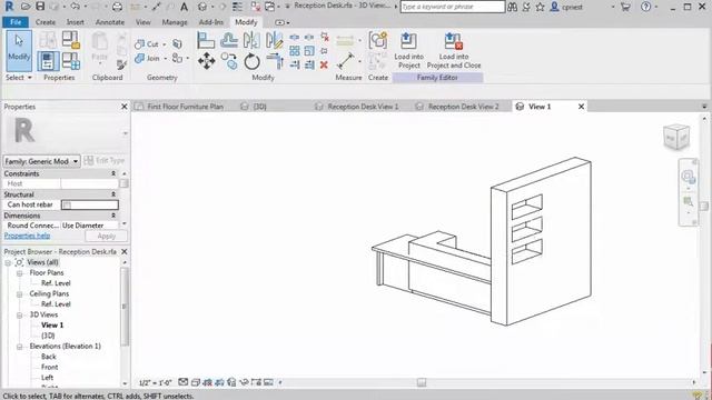 Revit Modifying Custom Furniture смотреть онлайн