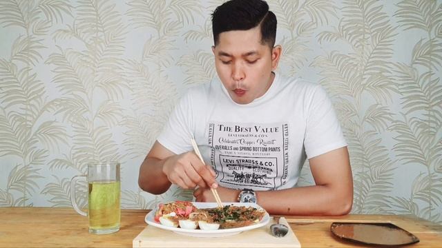 ASMR Indonesian SALAD|| Gado-Gado Full Egg,Rice Noodles  With Yummy  Peanut Sauce😍