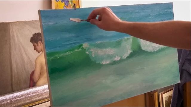 Seascape. Sea Waves.  Oil Painting Techniques. Arts By Sergey Matsenko.