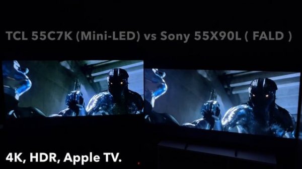 🤷😂🇨🇳 TCL - пустышка? Сравнение Изображения  TCL 55C7K QD-MiniLED vs Sony Bravia XR - 55X90L FAL