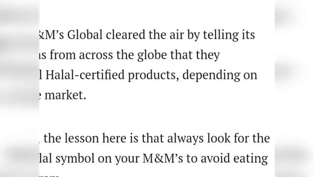 Are M&M's  suitable for a Halal diet or not. смотреть онлайн