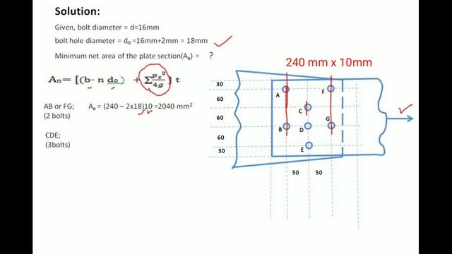 HOW TO CALCULATE NET SECTION AREA || TENSION MEMBERS || STAGGERED CONNECTIONS || смотреть онлайн