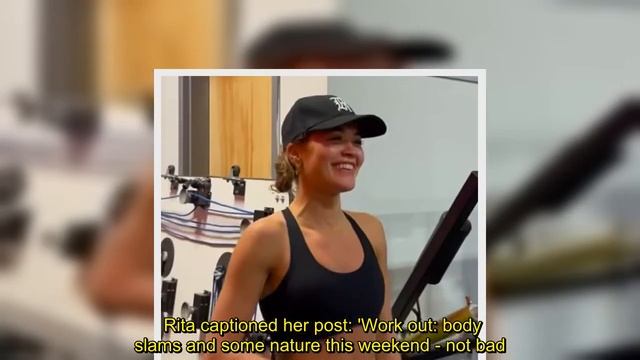Rita Ora shows off her toned figure in a black sports bra and matching leggings as she works up a s смотреть онлайн